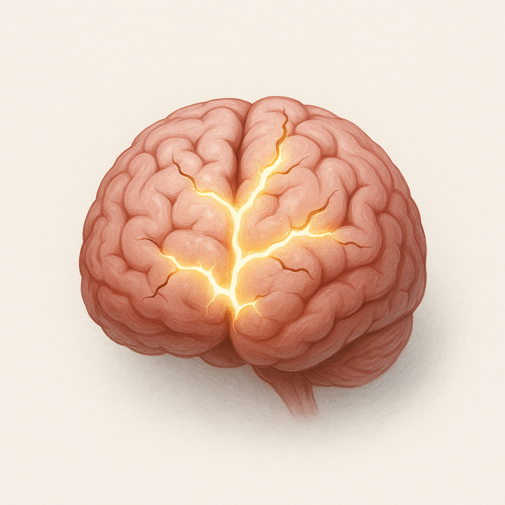 Brain illustration symbolizing mental exhaustion for burnout recovery routines.
